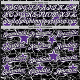 Custom Black White-Purple Cracked Pattern Graffiti Stars Authentic Baseball Jersey