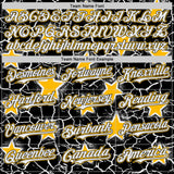 Custom Black White-Gold Cracked Pattern Graffiti Stars Authentic Baseball Jersey