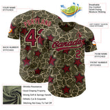 Custom Olive Crimson Black-Cream Cracked Pattern Graffiti Stars Authentic Baseball Jersey