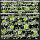 Custom Black White-Neon Green Cracked Pattern Graffiti Stars Authentic Baseball Jersey