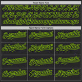 Custom Black Neon Green-White Diagonal Grunge Brush Stroke Halftone Authentic Baseball Jersey