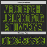 Custom Black Neon Green-White Diagonal Grunge Brush Stroke Halftone Authentic Baseball Jersey