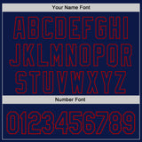 Custom Navy US Navy Blue-Red Diagonal Grunge Brush Stroke Halftone Authentic Baseball Jersey
