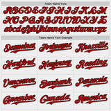 Custom White Red Gray-Black Diagonal Grunge Brush Stroke Halftone Authentic Baseball Jersey