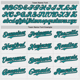 Custom White Teal Gray-Black Diagonal Grunge Brush Stroke Halftone Authentic Baseball Jersey