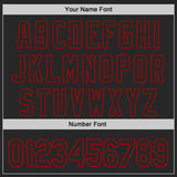 Custom Black-Red Diagonal Scratch Brush Stroke Paint Splatter Authentic Baseball Jersey