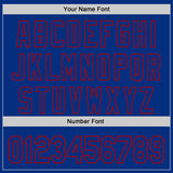 Custom Royal Thunder Blue-Red Diagonal Scratch Brush Stroke Paint Splatter Authentic Baseball Jersey