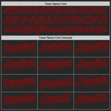 Custom Black White-Red Diagonal Scratch Brush Stroke Authentic Baseball Jersey