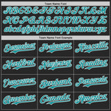 Custom Black Teal-White Diagonal Scratch Brush Stroke Authentic Baseball Jersey