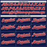 Custom Navy Red US Navy Blue-White Diagonal Scratch Brush Stroke Authentic Baseball Jersey
