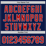 Custom Navy Red US Navy Blue-White Diagonal Scratch Brush Stroke Authentic Baseball Jersey