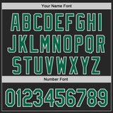 Custom Black Kelly Green-White Diagonal Scratch Brush Stroke Authentic Baseball Jersey