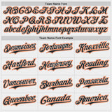 Custom White Black-Orange Stars Paint Splatter Brush Stroke Authentic Baseball Jersey