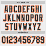 Custom White Black-Orange Stars Paint Splatter Brush Stroke Authentic Baseball Jersey