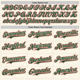 Custom Cream Green-Red Stars Paint Splatter Brush Stroke Authentic Baseball Jersey
