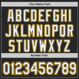 Custom Black White-Gold Stars Paint Splatter Brush Stroke Authentic Baseball Jersey