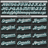 Custom Black White-Teal Stars Paint Splatter Brush Stroke Authentic Baseball Jersey