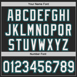 Custom Black White-Teal Stars Paint Splatter Brush Stroke Authentic Baseball Jersey