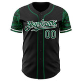 Custom Black Kelly Green-White Digital Camo Two Tone Authentic Baseball Jersey
