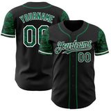 Custom Black Kelly Green-White Digital Camo Two Tone Authentic Baseball Jersey