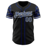 Custom Black Royal-White Digital Camo Two Tone Authentic Baseball Jersey
