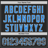 Custom Black Electric Blue White-Steel Gray Digital Camo Two Tone Authentic Baseball Jersey