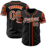 Custom Black Orange-White Digital Camo Two Tone Authentic Baseball Jersey