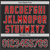 Custom Black Red-White Digital Camo Two Tone Authentic Baseball Jersey