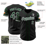 Custom Black Green-White Digital Camo Two Tone Authentic Baseball Jersey