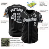 Custom Black Gray-White Digital Camo Two Tone Authentic Baseball Jersey