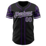Custom Black Purple-White Digital Camo Two Tone Authentic Baseball Jersey
