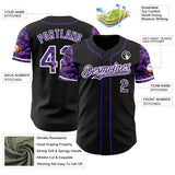 Custom Black Purple-White Digital Camo Two Tone Authentic Baseball Jersey