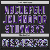 Custom Black Purple-White Digital Camo Two Tone Authentic Baseball Jersey