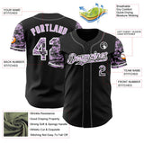 Custom Black Light Purple White-Steel Gray Digital Camo Two Tone Authentic Baseball Jersey