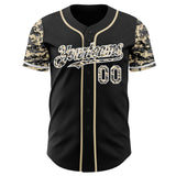 Custom Black Cream White-Steel Gray Digital Camo Two Tone Authentic Baseball Jersey