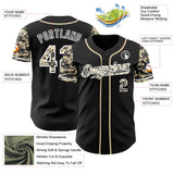 Custom Black Cream White-Steel Gray Digital Camo Two Tone Authentic Baseball Jersey