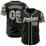 Custom Black Cream White-Steel Gray Digital Camo Two Tone Authentic Baseball Jersey