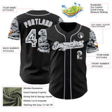 Custom Black Gray-White Digital Camo Two Tone Authentic Baseball Jersey