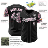 Custom Black Light Pink White-Steel Gray Digital Camo Two Tone Authentic Baseball Jersey