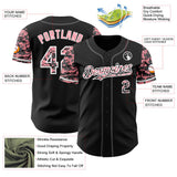 Custom Black Medium Pink White-Steel Gray Digital Camo Two Tone Authentic Baseball Jersey
