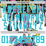 Custom Black Lakes Blue-White Melting Rave Psychedelic Lace Neck Hockey Jersey