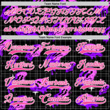 Custom Black Pink Purple-White Melting Rave Psychedelic Checkerboard Lace Neck Hockey Jersey