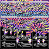 Custom Black White-Purple Melting Rave Psychedelic Checkerboard Lace Neck Hockey Jersey