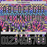 Custom Black White-Purple Melting Rave Psychedelic Checkerboard Lace Neck Hockey Jersey