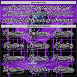 Custom Purple Black-White Melting Psychedelic Lace Neck Hockey Jersey