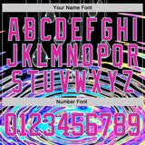 Custom Black Deep Pink-Ice Blue Melting Psychedelic Water Lace Neck Hockey Jersey