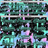 Custom Black-Green Melting Rave Psychedelic Lace Neck Hockey Jersey