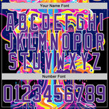 Custom Black Purple-White Melting Psychedelic Mushroom Lace Neck Hockey Jersey