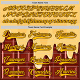 Custom Yellow Gold-Brown Melting Foodie Chocolate Honey Lace Neck Hockey Jersey
