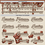 Custom Cream Brown-White Melting Foodie Chocolate Lace Neck Hockey Jersey